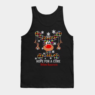 Reindeer Hope For A Cure Autism  Awareness Christmas Tank Top